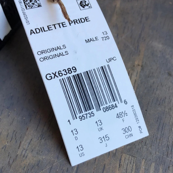 Adidas Adilette Pride “LOVE UNITES” black rainbow colors slides sandals mens 13 - Picture 7 of 9